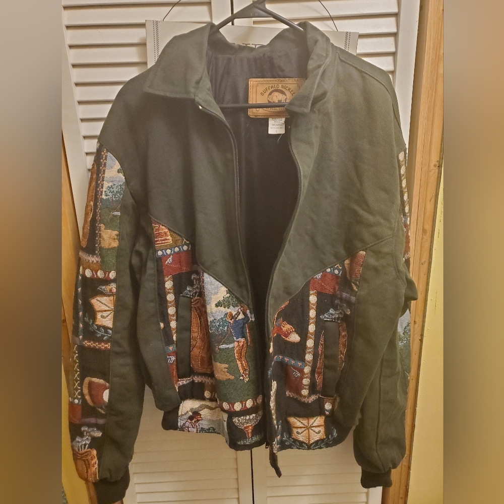 Buffalo Nickel Golf Jacket Mens Large Made In USA Pre Owned As Is